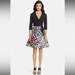 DVF Diane von Furstenberg AMELIA Fit & Flare Feather Leopard Dress